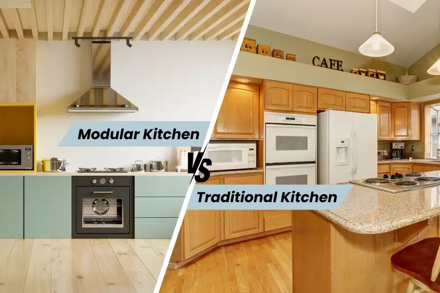 What is the difference between a modular kitchen and a traditional kitchen?